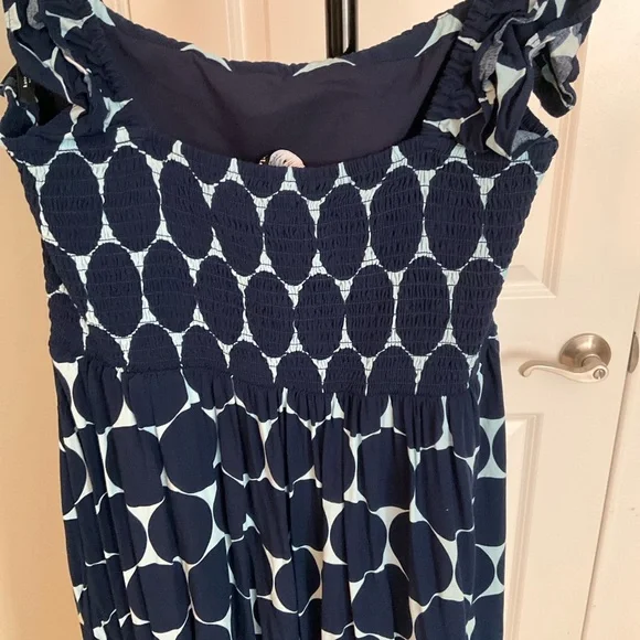Kate Spade Navy Polka Dot Midi Dress - Picture 3 of 11